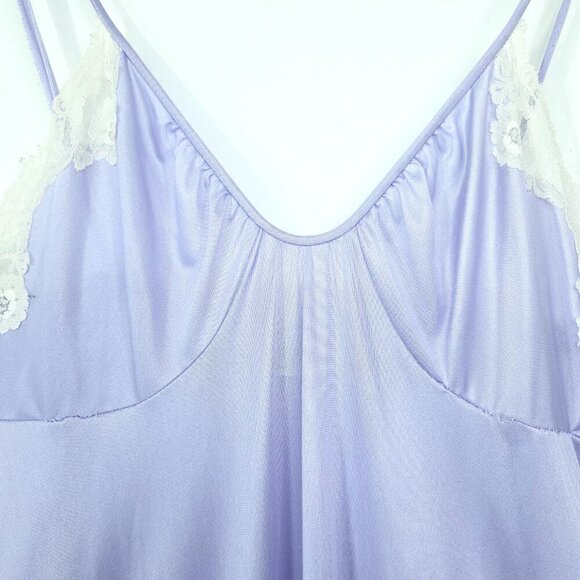 Vintage G'S lingerie Lace Maxi Lace Slip Dress Scoop Neck Nightgown Lavender - Picture 4 of 11